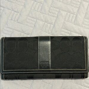 Coach Black and Gray Signature Wallet